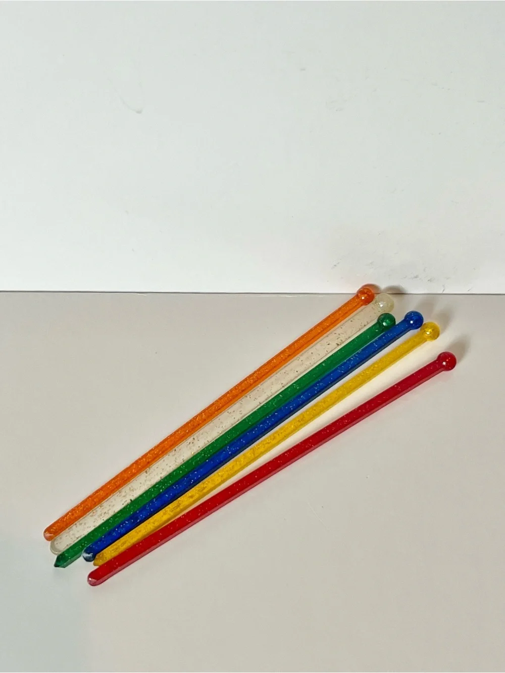 Vintage Plastic Swizzle Sticks Lot, Fiesta Americana Mexico & Rainbow Glitter